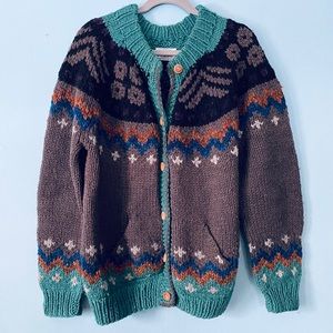 Wool oversized cardigan rustic oversized multi